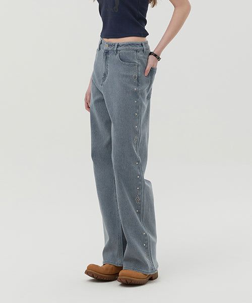 KIRSH（キルシー）の「STRIPE WIDE FIT DENIM PANTS [LIGHT BLUE]（Pants）」