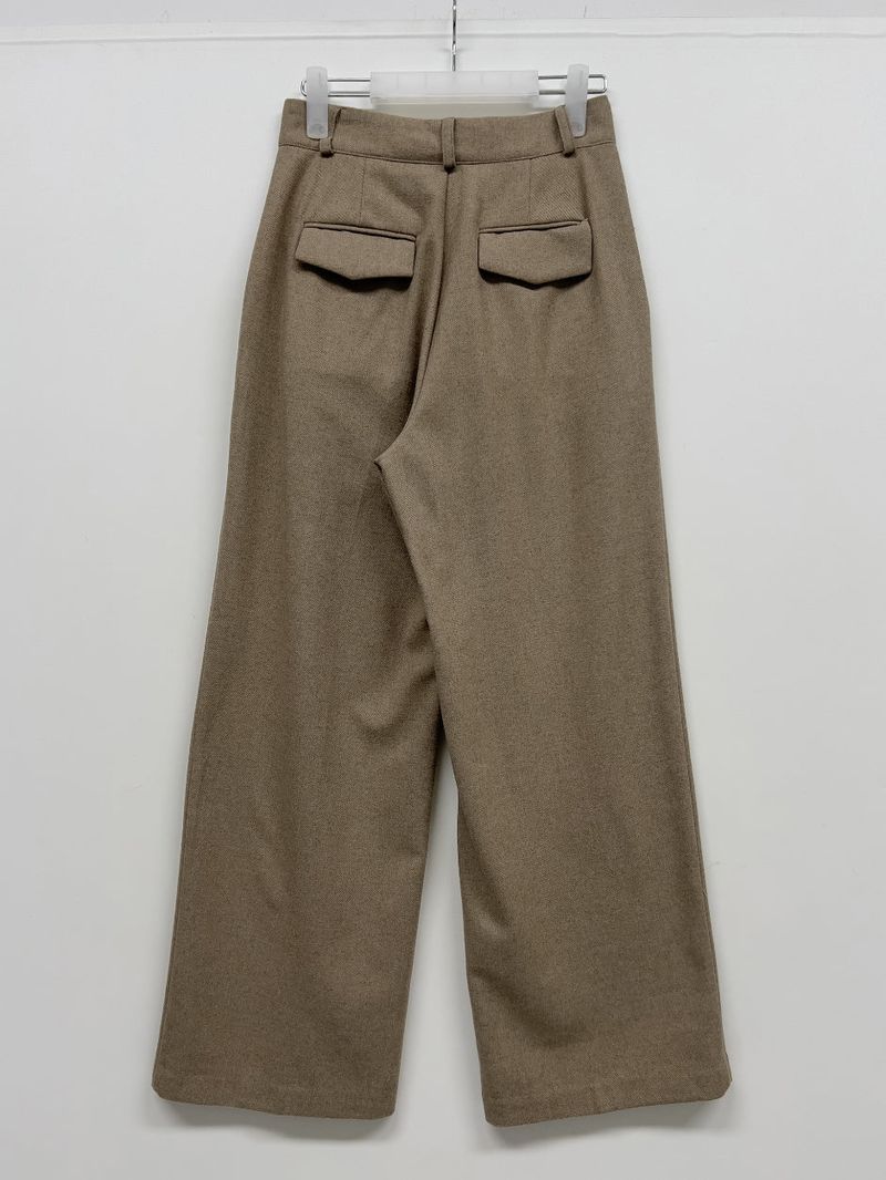 [wool30%/FW] Twill Wool High-Waist Slacks