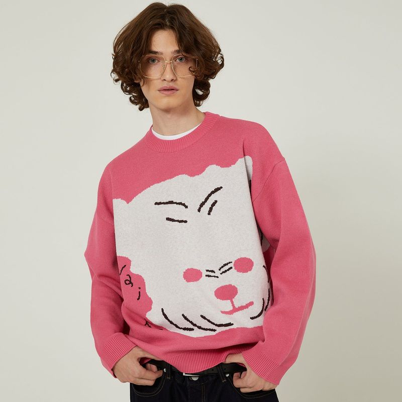Maltese big graphic knit