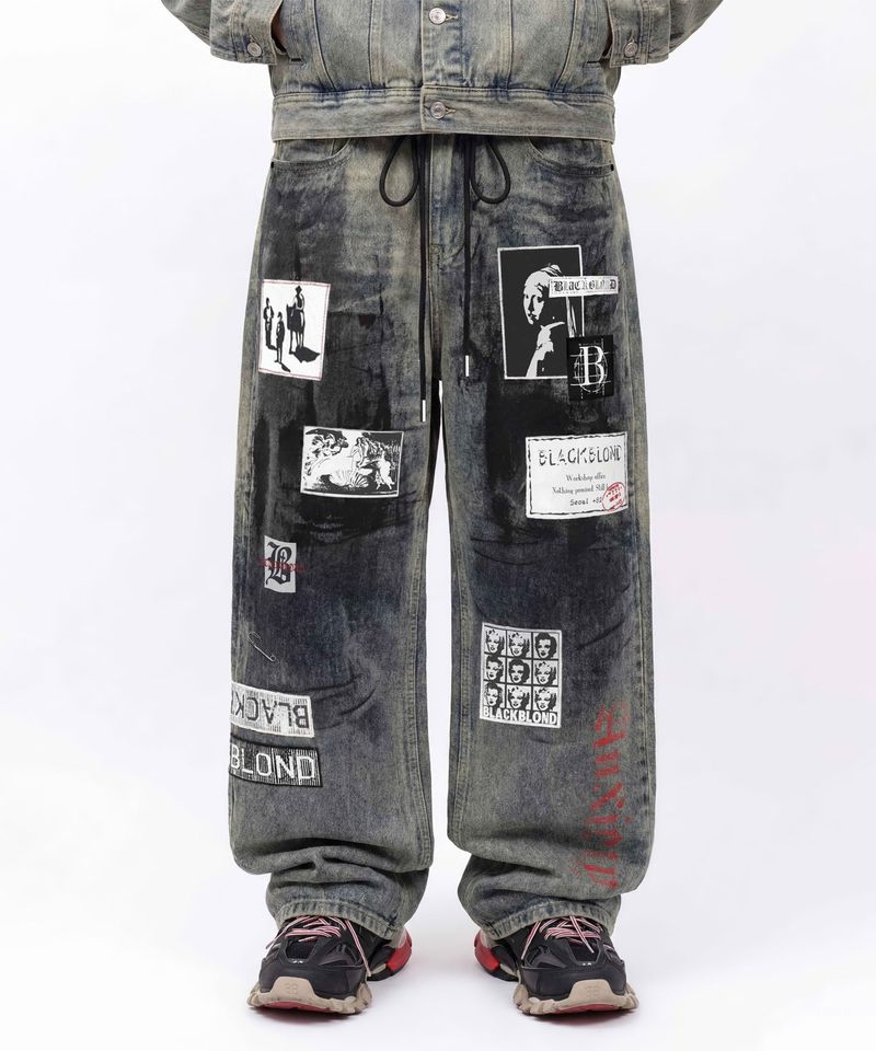 BLACKBLOND（ブラックブロンド）の「BBDアンザイエティ マルチパッチ デニム パンツ(Rusty Blue)（パンツ）」