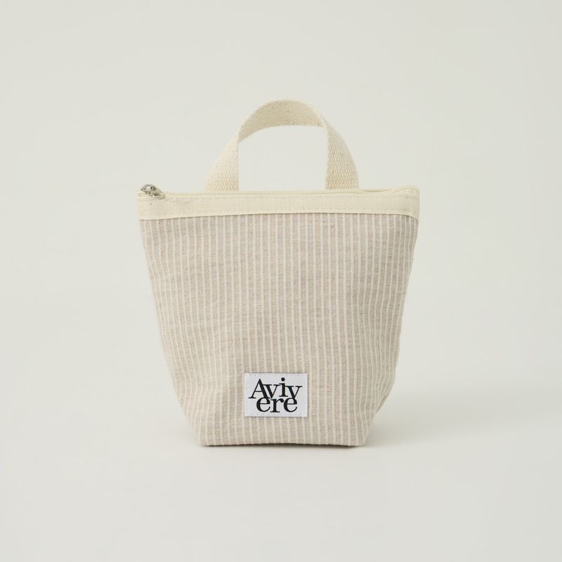 classic pouch_stripe handle beige