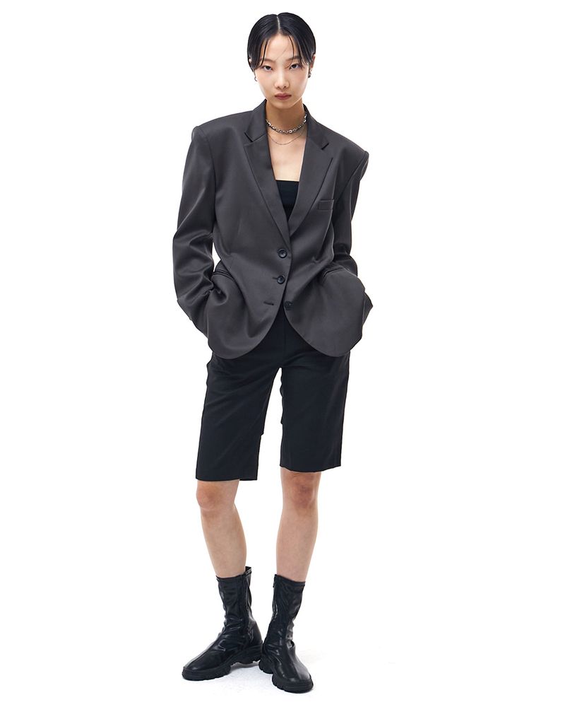 DOZI - Pinched Oversize Tailored Jacket _ BLACK