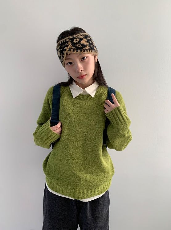 Kirkleb Raglan Color Round Knit