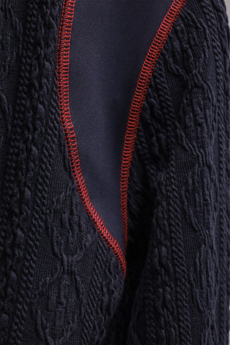 AIR CABLE KNIT HALF 2WAY ZIP UP JACKET-NAVY LIGHT