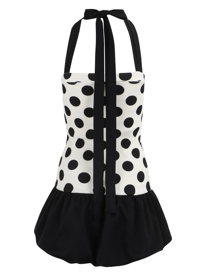 Midnight Bloom Dress (Ivory Dot)