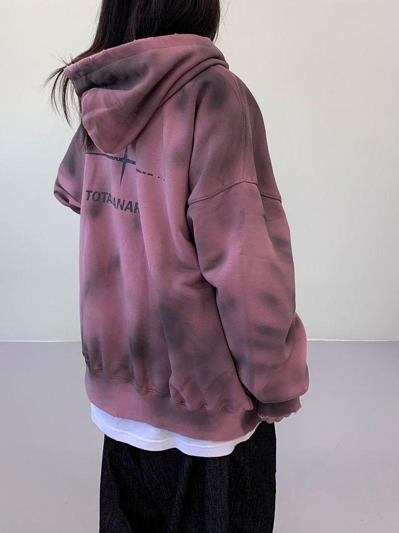 Unisex Tie Dye Over Hooded Zip-Up 2C