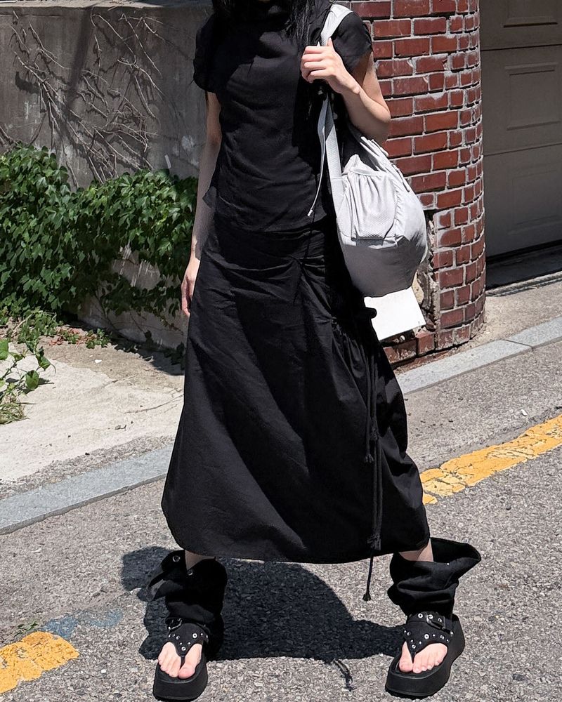 DOUBLE STRAP COTTON SKIRT