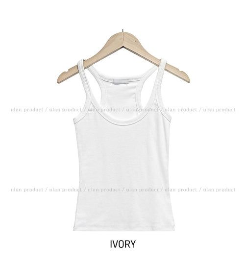 [U-BASIC] Boldy Line Ribbed Crop Sleeveless