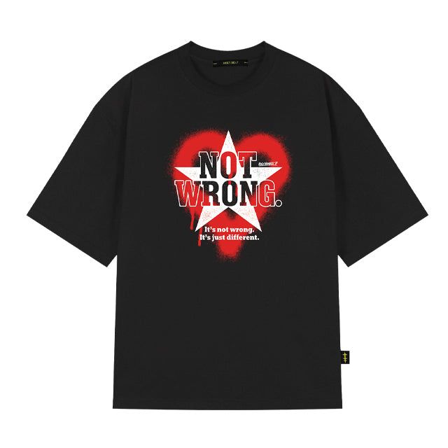 FUNKY STAR HEART OVER FIT SHORT-SLEEVE T-SHIRT_BLACK