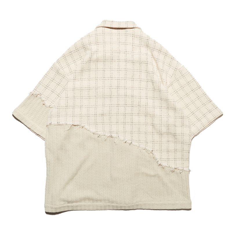 check & lace damanged shirt