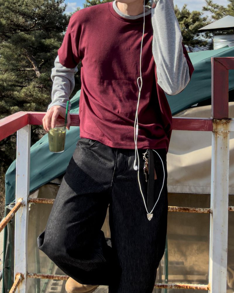 Mix Layered Long Sleeve T-Shirt