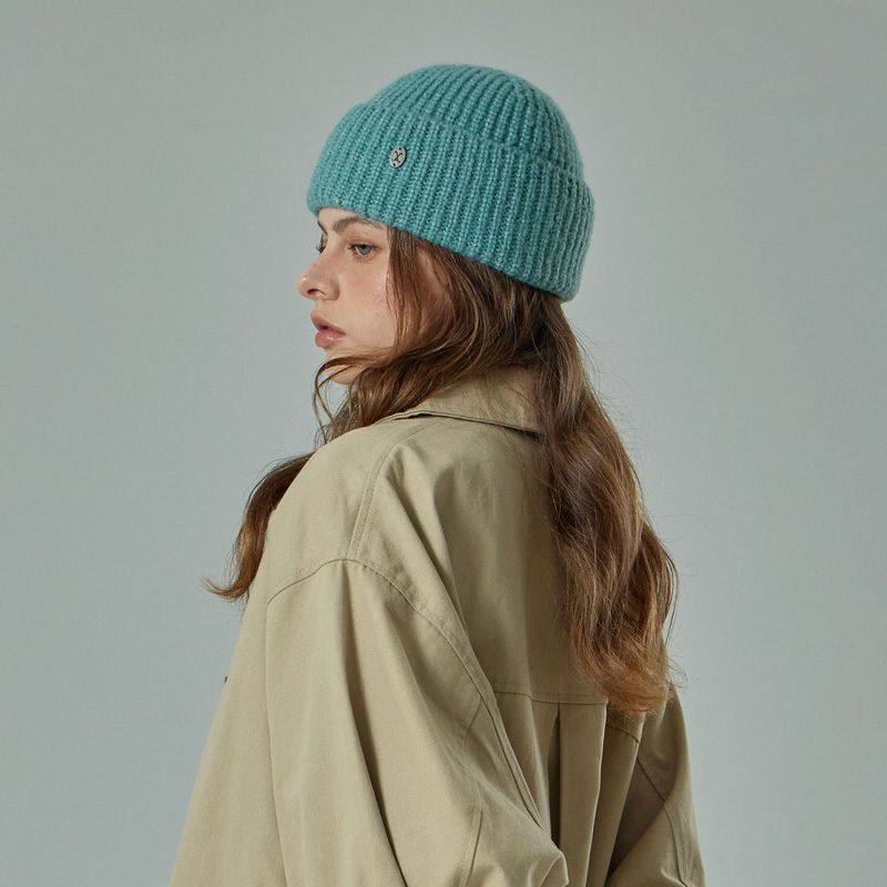 VA Curved Oval Metal Washed Beanie  / Mint