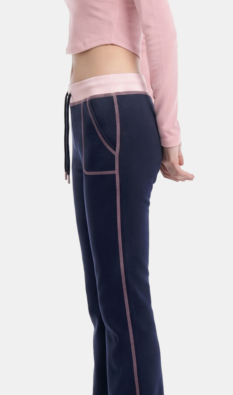 Kaia Contrast Stitch Flare Pants