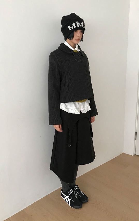 RIBBON POCKET SHORT COAT