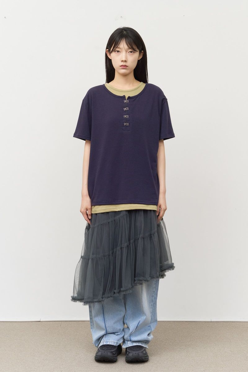 Kenz Buckle Layered Top