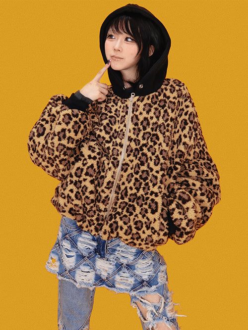 KUO（クーオ）の「pop leopard hood Jumper (누빔/2color)（Jackets/Outerwear）」