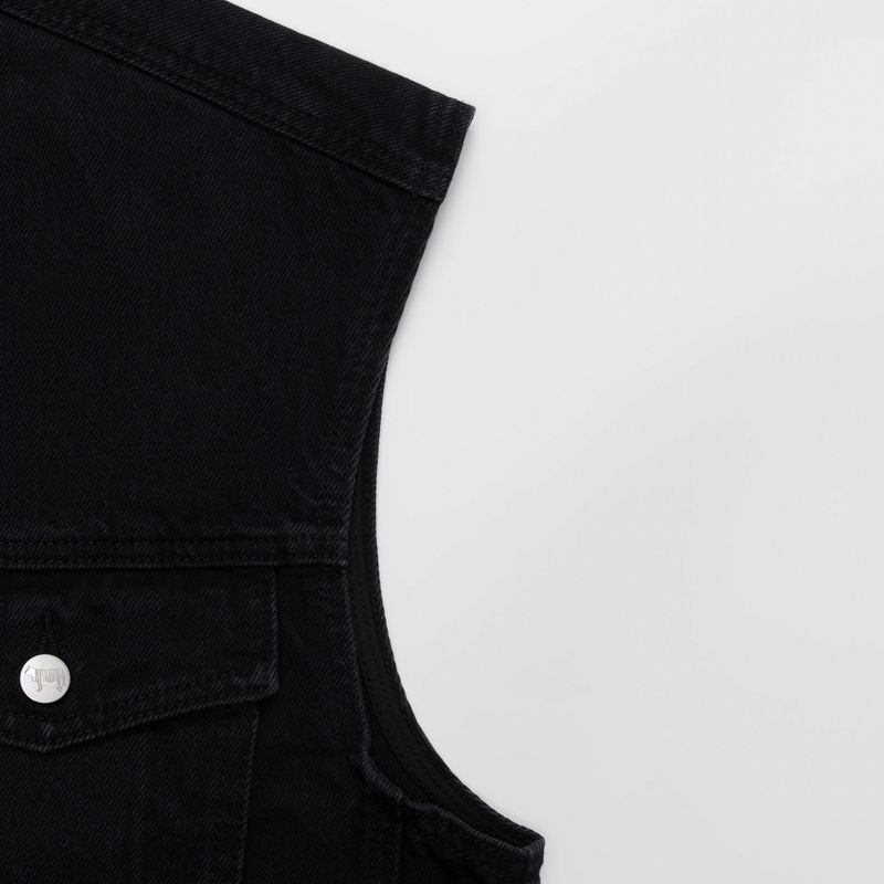 LOOSE FIT BLACK DENIM VEST code 21012