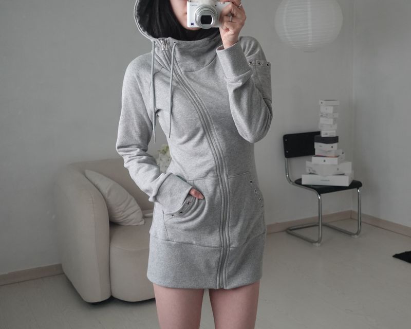 Zip up high neck one piece