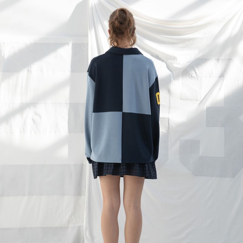 SQUARE PK SHIRT (BLUE/NAVY)