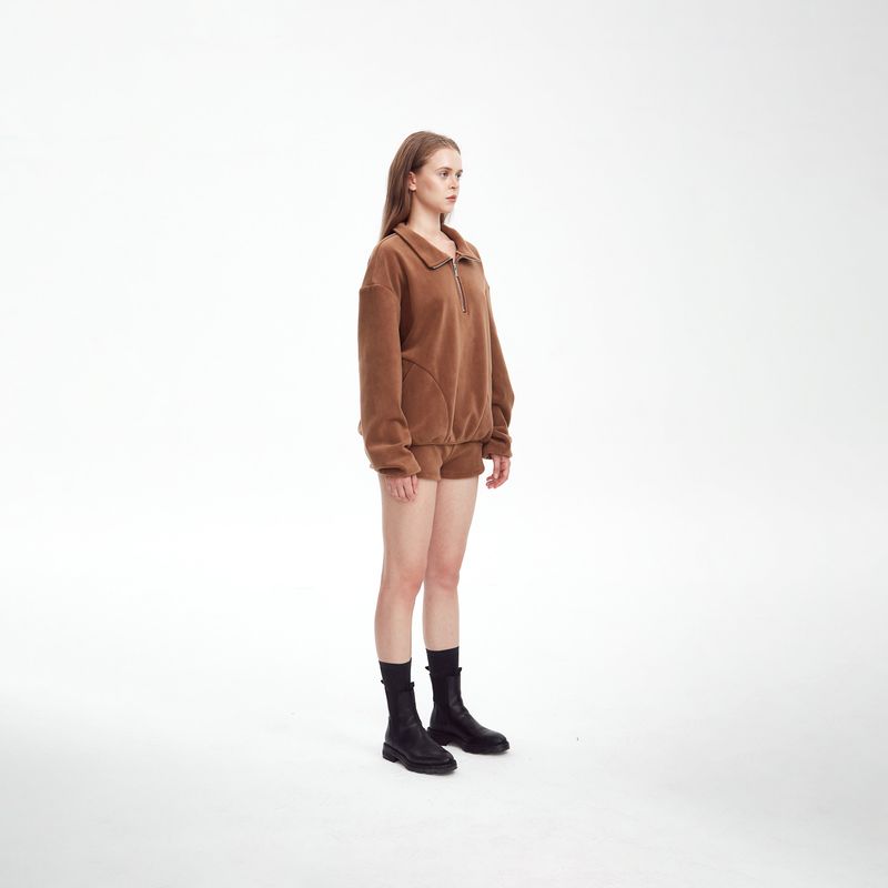 elastic fleece sai shorts