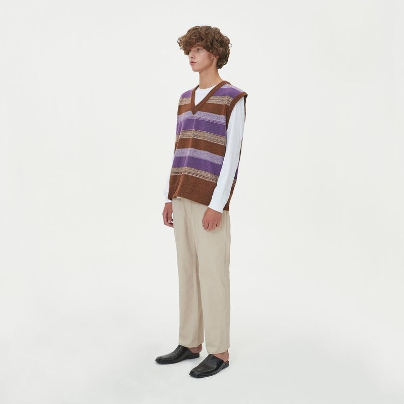 BLONDNINE(ブロンドナイン)の「CASHLIKE BLENDED KNIT VEST_PURPLE(Tops)」