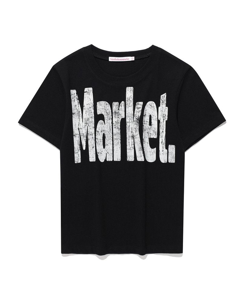 Kims Fresh Cotton Market(キムス フレッシュ コットン マーケット)の「クラックマーケットロゴティー Black(トップス)」