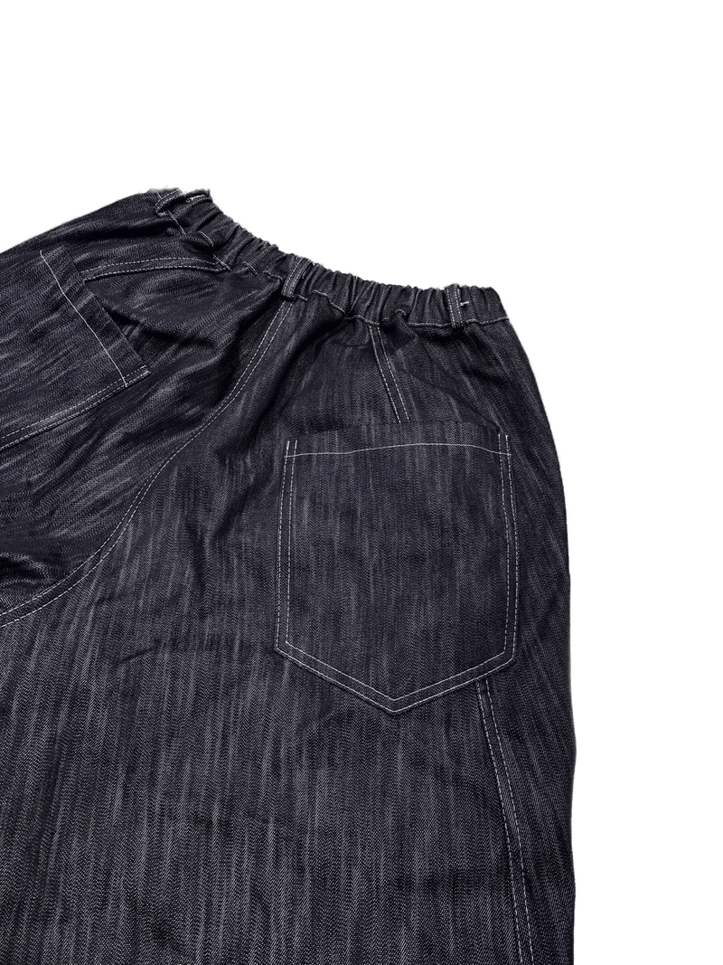Curved Denim Half Pants