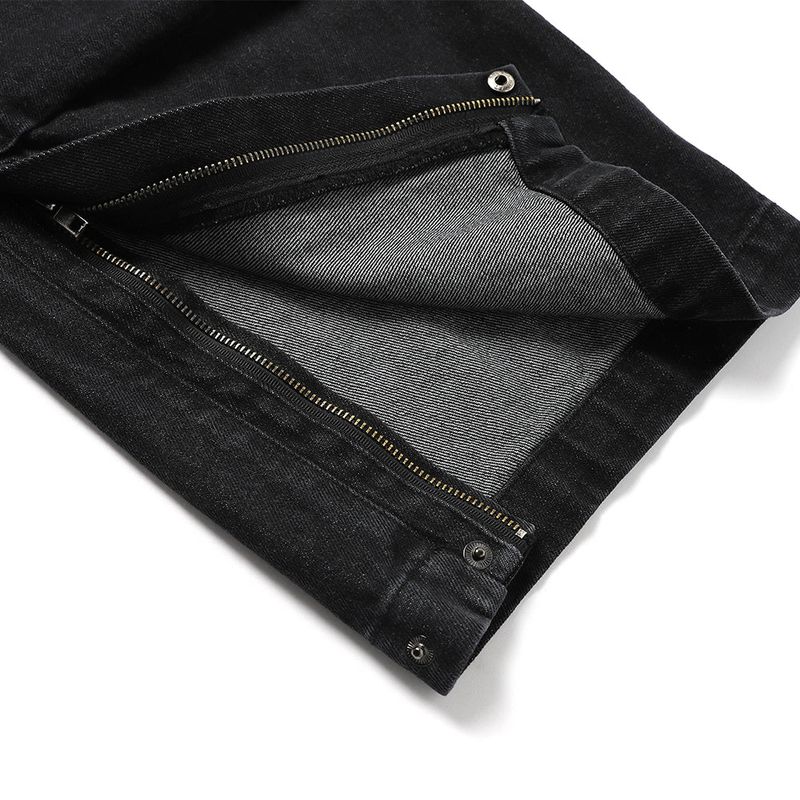 WASHED DENIM WIDE CARGO PANTS