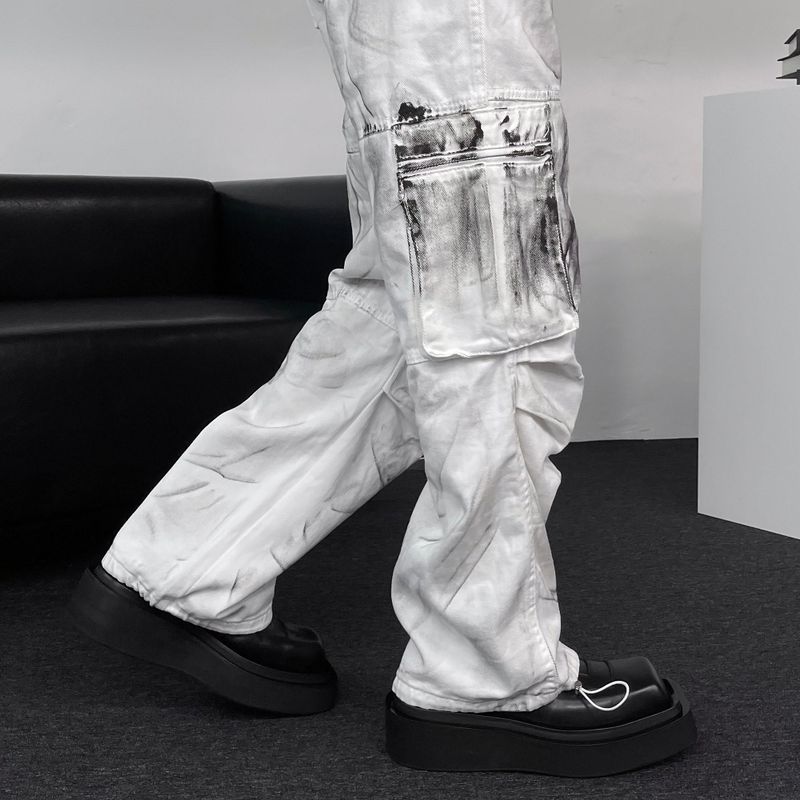 DV Dirty Parasuit White Cargo Pants