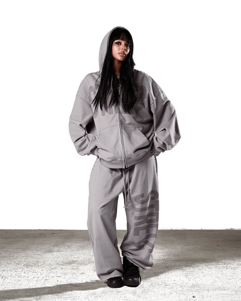 NO STRESS HOTFIX SET SWEATPANTS ASH GRAY
