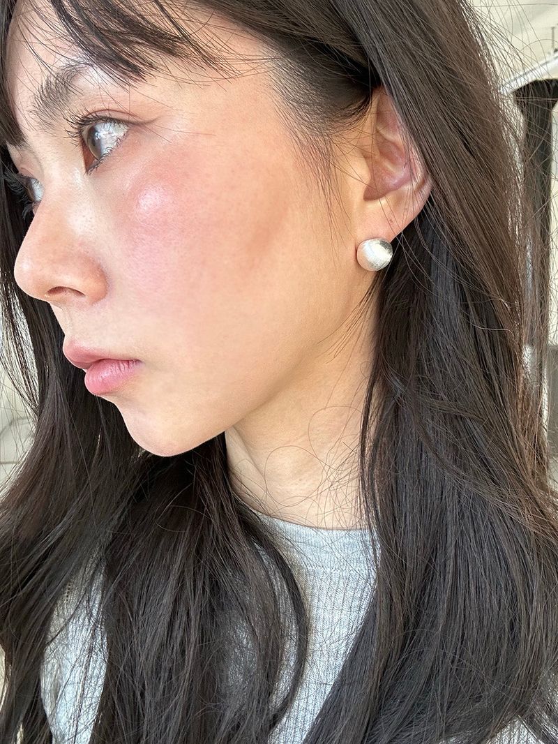 [925silver] Matt ball earring