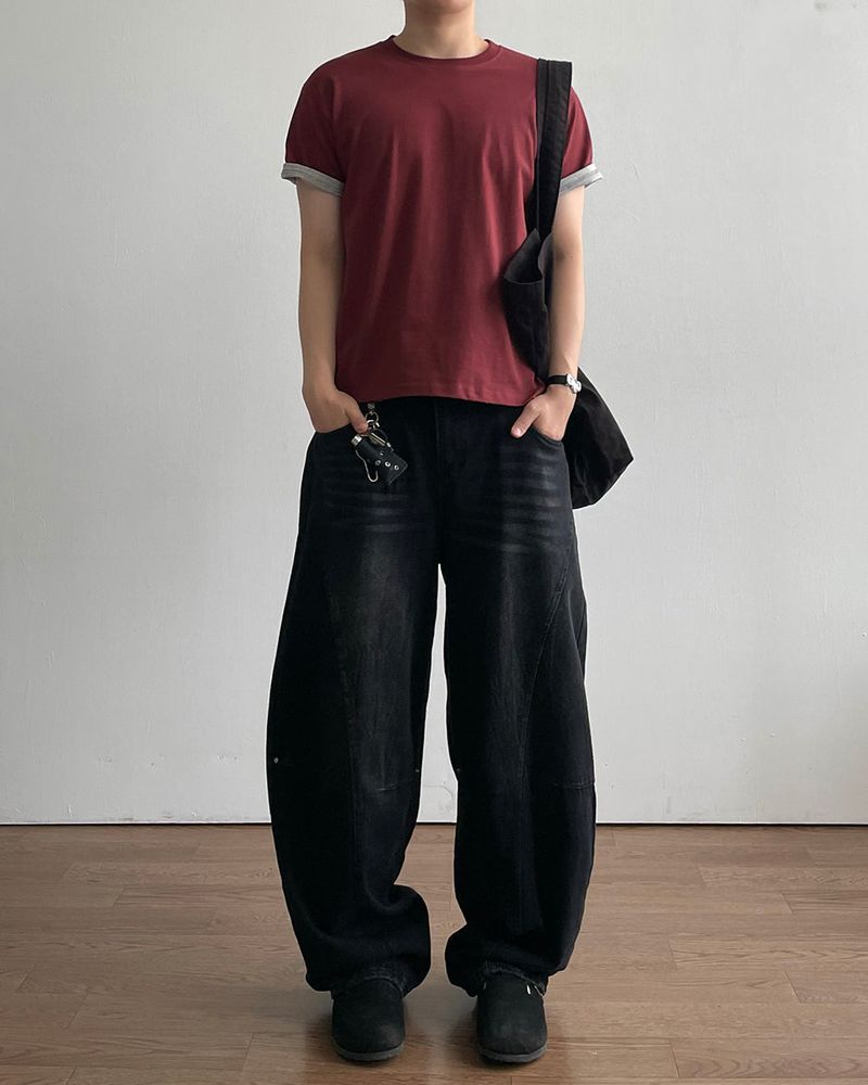 Duet Crop Roll-up Short Sleeve T