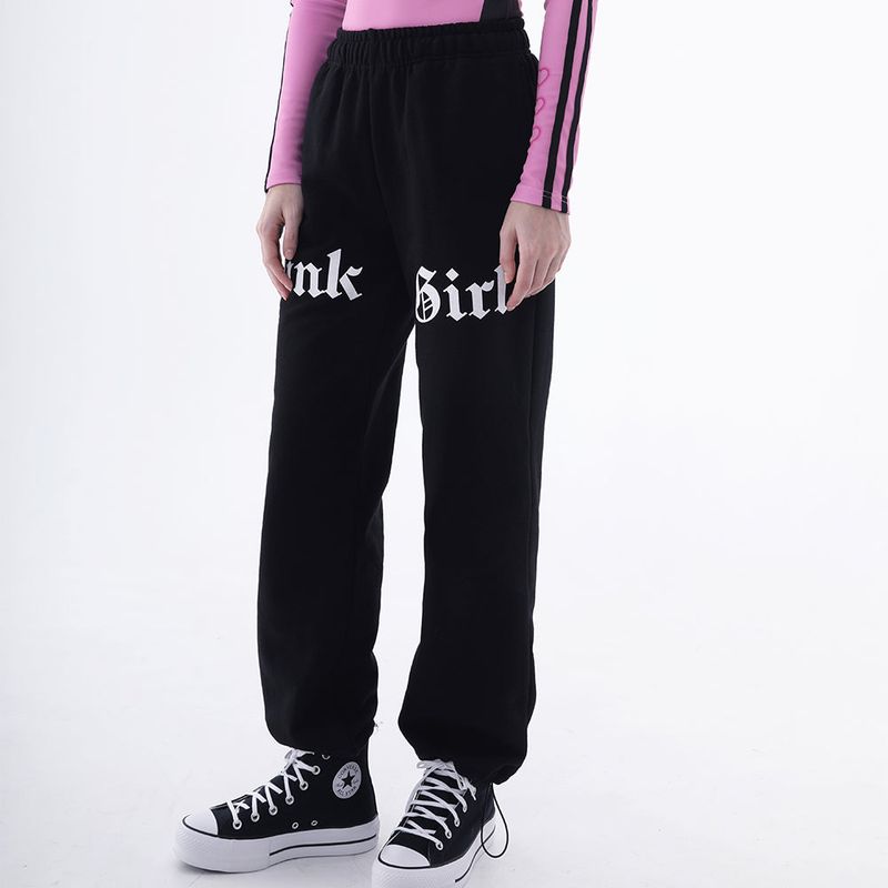 1 0 punk girl jogger pants - BLACK