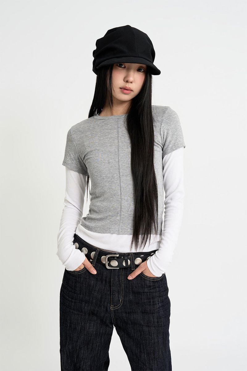 Raucohouse(ラウコハウス)の「シダーリブドレイヤードTシャツ(ジャケット/アウター)」