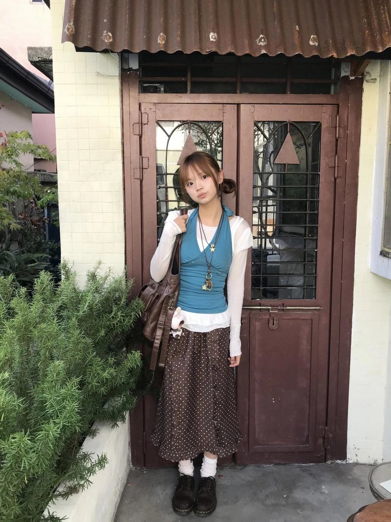 oso dot frill skirt