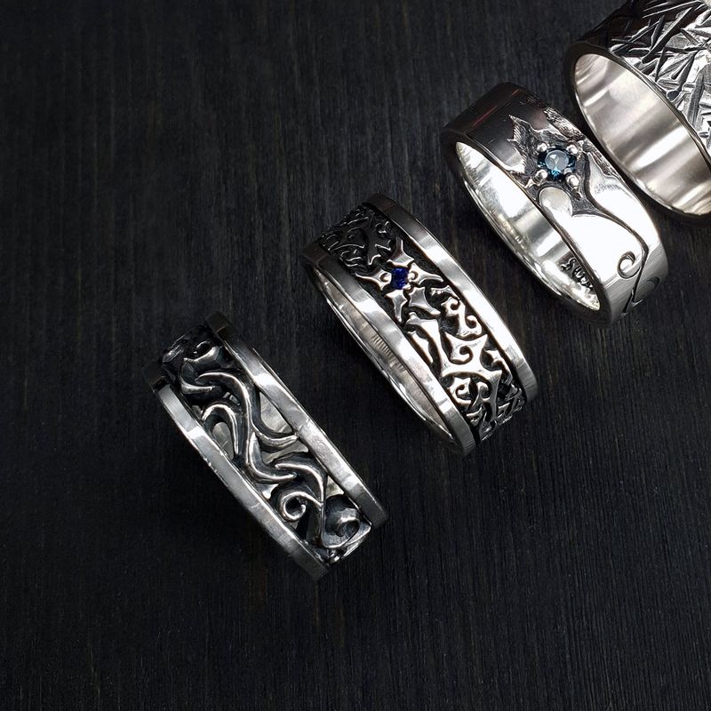 Grapevine-B1 silver ring