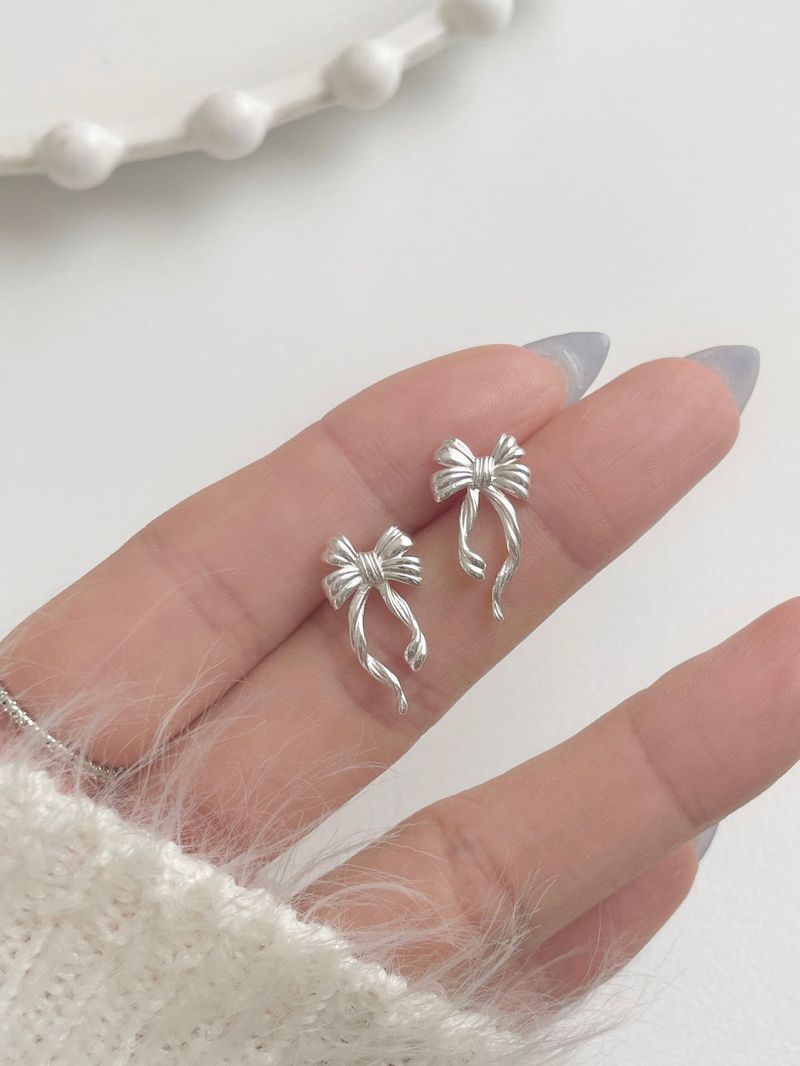 [silver 925] ribbon frill earrings