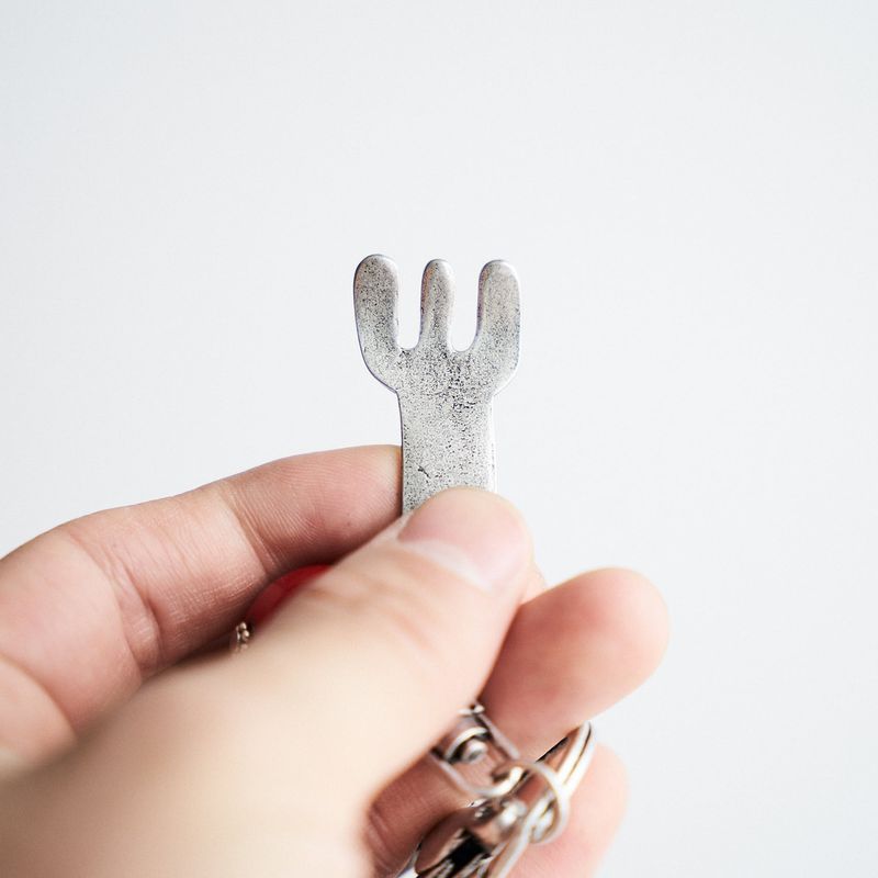 Tomato and fork keyring
