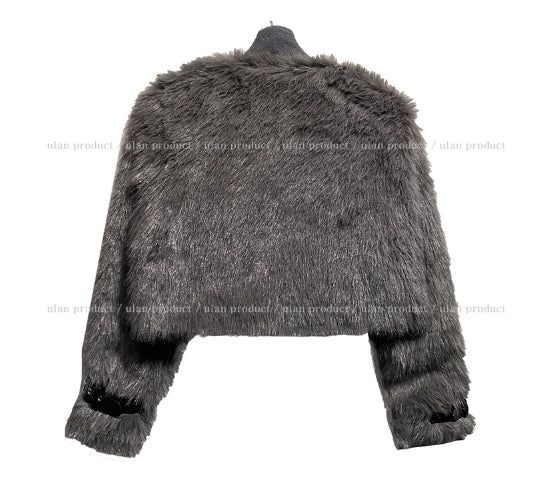 Mori three buckle cropped fur jacket