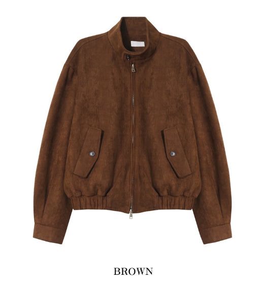 Riu high neck button suede jacket