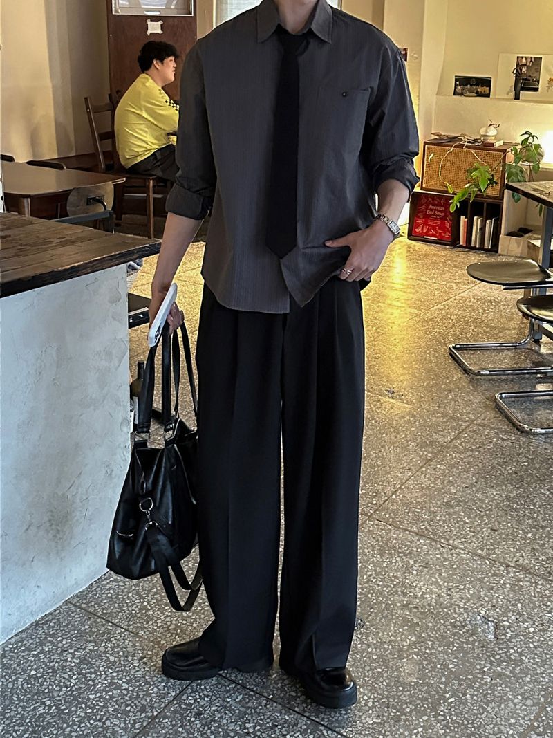 lemenne(ルメンヌ)の「LMN Urban Pintuck Half-Banding Wide Slacks (3 colors)(Pants)」