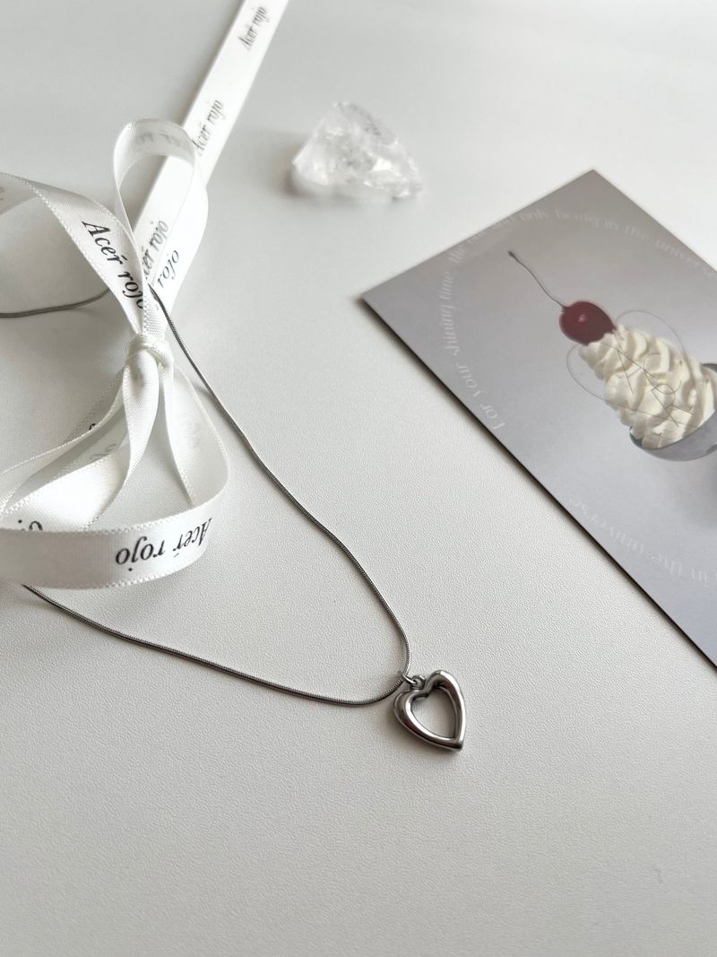 Hui Space Heart Stainless Steel Snake Strap Coin Layered Necklace