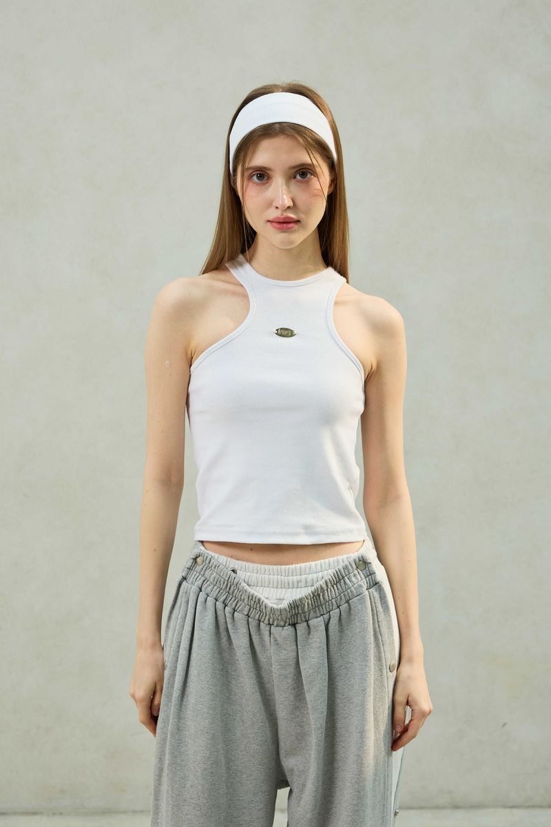 POPPY SLEEVELESS TOP / WHITE