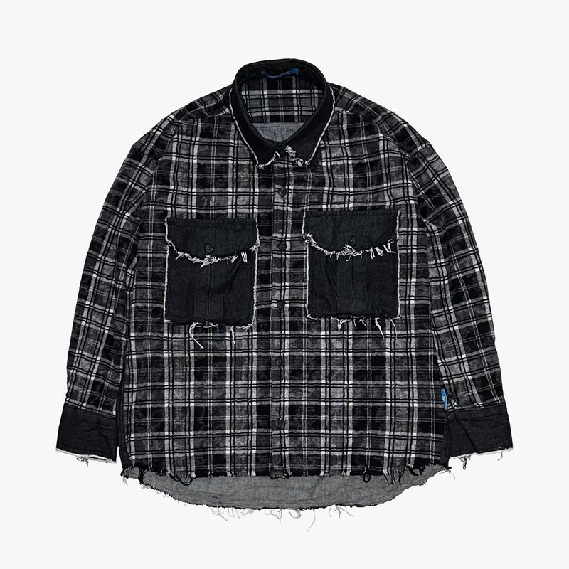 grunge burner check shirt_black