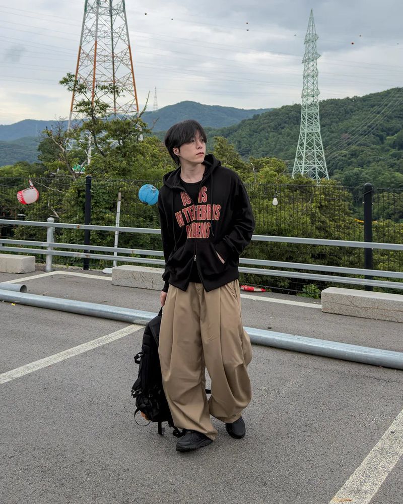 Luve Cotton Curved Wide Pants