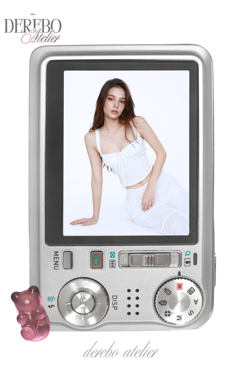 Shirring bustier long skirt set-up (set)