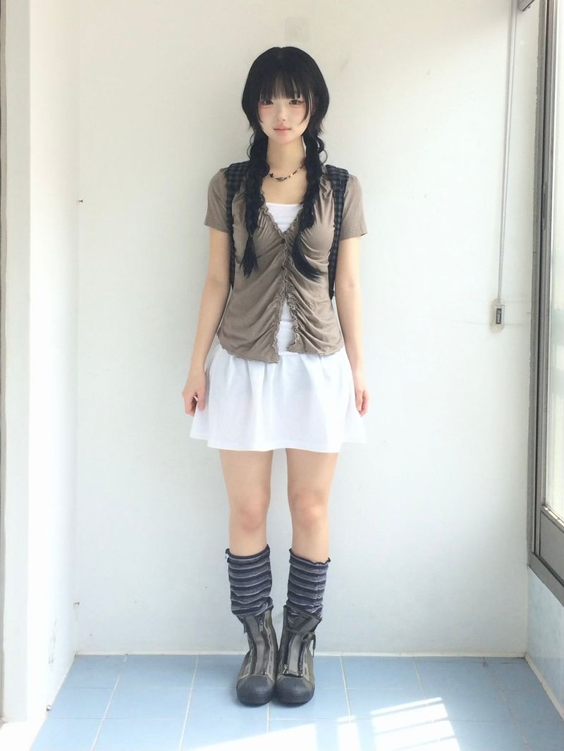 Shirring Flared Dress