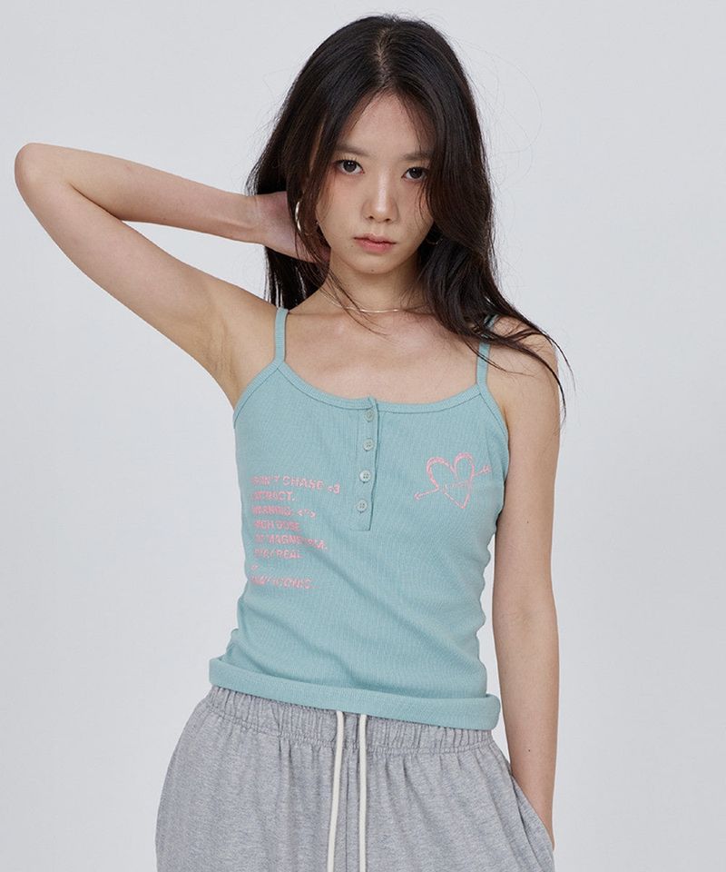 CONY HEART GRAPHIC RIB TANK TOP / MINT