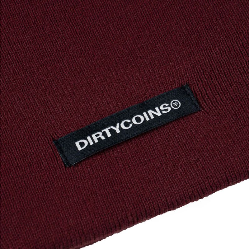 Leather Patch Beanie - Red