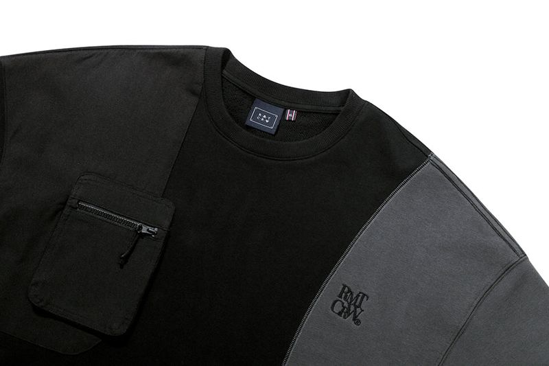FLECK POCKET SWEAT SHIRT_BLACK